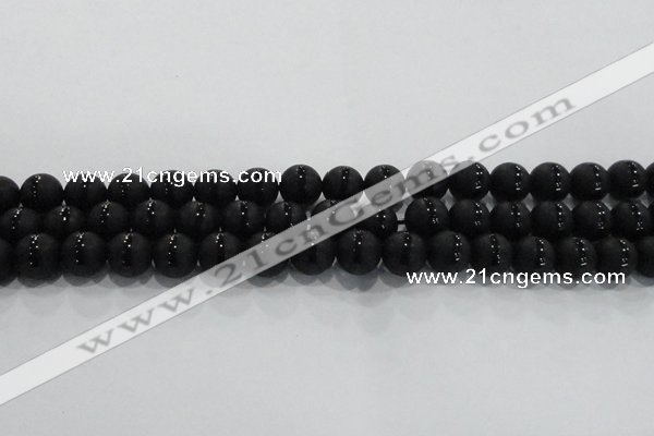 CAG8676 15.5 inches 8mm round matte tibetan agate gemstone beads