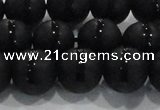 CAG8677 15.5 inches 10mm round matte tibetan agate gemstone beads