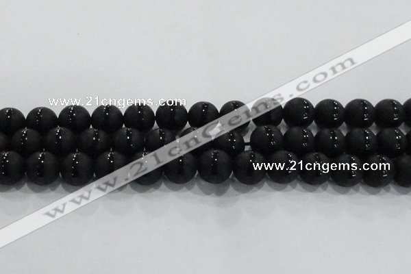 CAG8678 15.5 inches 12mm round matte tibetan agate gemstone beads