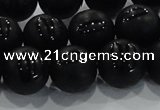 CAG8687 15.5 inches 10mm round matte tibetan agate gemstone beads