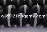 CAG8692 15.5 inches 10mm round matte tibetan agate gemstone beads