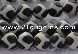 CAG8696 15.5 inches 8mm round matte tibetan agate gemstone beads