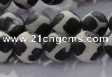 CAG8698 15.5 inches 12mm round matte tibetan agate gemstone beads