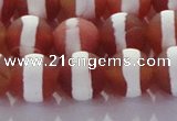 CAG8708 15.5 inches 12mm round matte tibetan agate gemstone beads