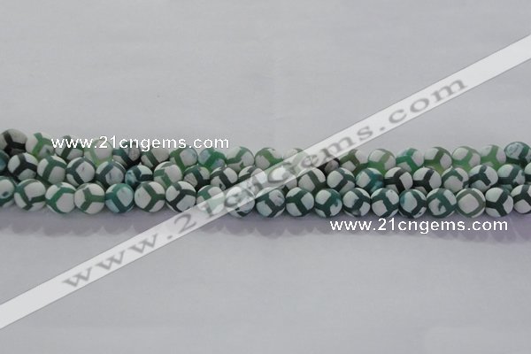 CAG8720 15.5 inches 6mm round matte tibetan agate gemstone beads