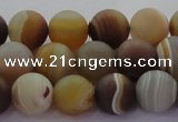 CAG8726 15.5 inches 8mm round matte madagascar agate beads