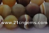 CAG8728 15.5 inches 12mm round matte madagascar agate beads