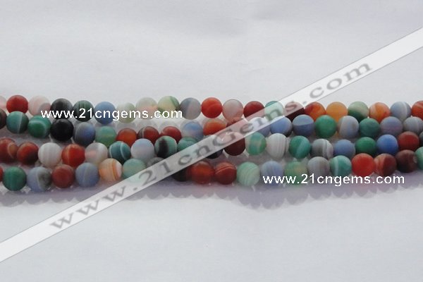 CAG8730 15.5 inches 6mm round matte madagascar agate beads