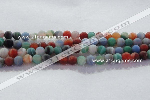 CAG8731 15.5 inches 8mm round matte madagascar agate beads