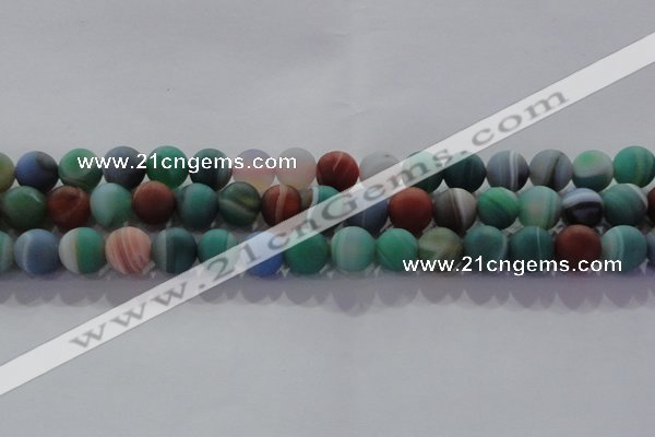CAG8732 15.5 inches 10mm round matte madagascar agate beads