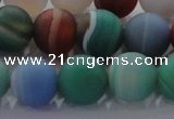 CAG8733 15.5 inches 12mm round matte madagascar agate beads