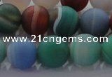 CAG8733 15.5 inches 12mm round matte madagascar agate beads