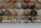 CAG8745 15.5 inches 4mm round matte rainbow agate beads