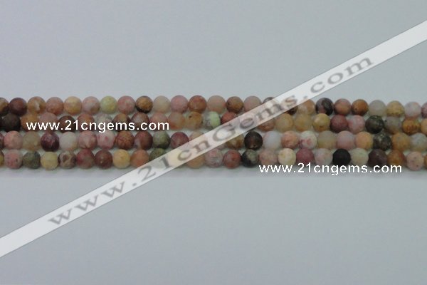 CAG8745 15.5 inches 4mm round matte rainbow agate beads