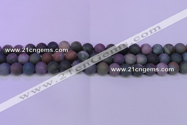 CAG8861 15.5 inches 6mm round matte india agate beads