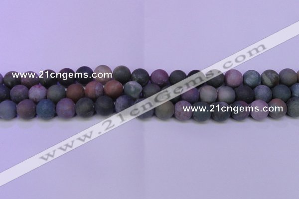 CAG8862 15.5 inches 8mm round matte india agate beads
