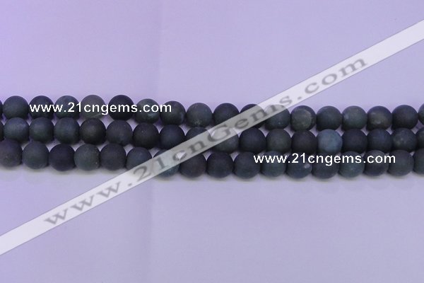 CAG8881 15.5 inches 6mm round matte moss agate beads