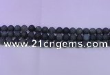 CAG8884 15.5 inches 12mm round matte moss agate beads