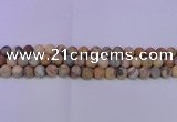 CAG8890 15.5 inches 4mm round matte crazy lace agate beads