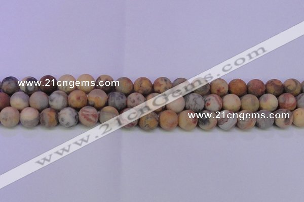 CAG8890 15.5 inches 4mm round matte crazy lace agate beads