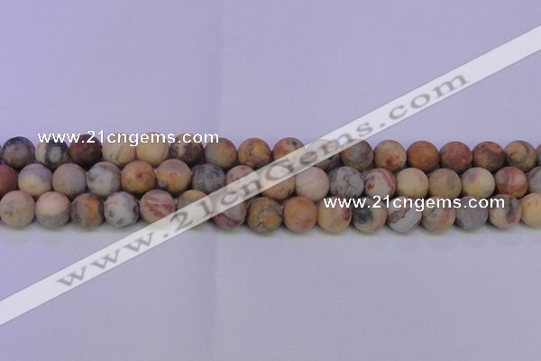 CAG8893 15.5 inches 10mm round matte crazy lace agate beads