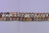 CAG8894 15.5 inches 12mm round matte crazy lace agate beads