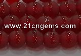 CAG8901 15.5 inches 6mm round matte red agate beads wholesale