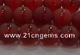 CAG8902 15.5 inches 8mm round matte red agate beads wholesale