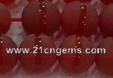 CAG8904 15.5 inches 12mm round matte red agate beads wholesale