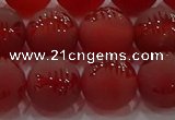 CAG8908 15.5 inches 8mm round matte red agate beads wholesale