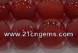 CAG8909 15.5 inches 10mm round matte red agate beads wholesale