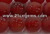 CAG8915 15.5 inches 10mm round matte red agate beads wholesale