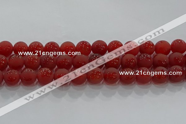 CAG8915 15.5 inches 10mm round matte red agate beads wholesale