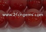 CAG8916 15.5 inches 12mm round matte red agate beads wholesale