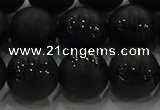 CAG8920 15.5 inches 8mm round matte black agate beads wholesale