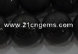 CAG8922 15.5 inches 12mm round matte black agate beads wholesale