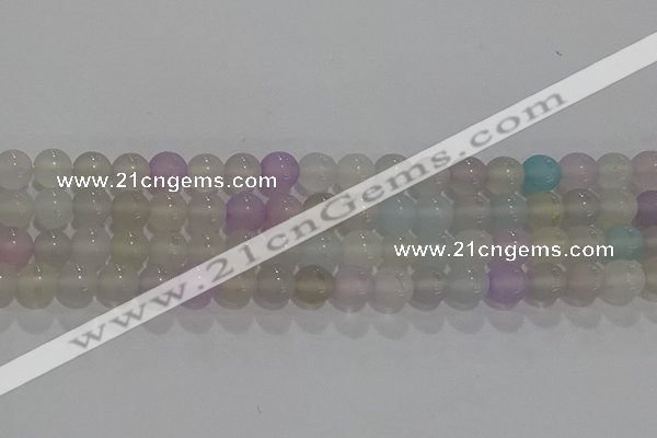 CAG8931 15.5 inches 6mm round matte colorful agate beads wholesale