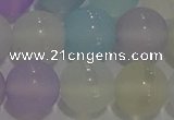 CAG8932 15.5 inches 8mm round matte colorful agate beads wholesale