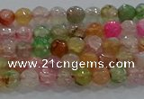 CAG8938 15.5 inches 4mm faceted round fire crackle agate beads