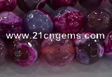 CAG8942 15.5 inches 8mm faceted round fire crackle agate beads