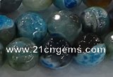 CAG8944 15.5 inches 8mm faceted round fire crackle agate beads