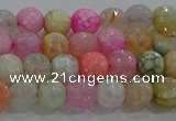 CAG8948 15.5 inches 6mm faceted round fire crackle agate beads