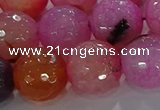 CAG8968 15.5 inches 16mm faceted round fire crackle agate beads