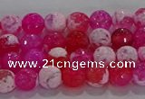 CAG8970 15.5 inches 4mm faceted round fire crackle agate beads