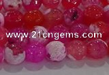 CAG8971 15.5 inches 6mm faceted round fire crackle agate beads