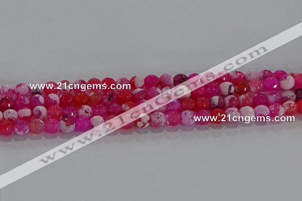 CAG8971 15.5 inches 6mm faceted round fire crackle agate beads