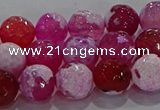 CAG8973 15.5 inches 10mm faceted round fire crackle agate beads