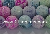 CAG8981 15.5 inches 10mm faceted round fire crackle agate beads