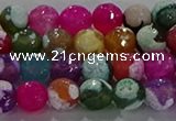 CAG8987 15.5 inches 6mm faceted round fire crackle agate beads