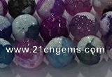 CAG8990 15.5 inches 12mm faceted round fire crackle agate beads